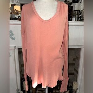 🧡We the Free Colby long sleeve coral oversized top🧡